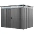 PRIMEYARD 220 x 160 cm Gerätehaus, Perlgrau - (GFPV01009)