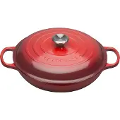 Le Creuset Flacher Bräter aus emailliertem Gusseisen, EVO-Serie, 30 cm, Kirschrot