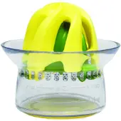Chef'n - Manuelle 2-in-1-Zitruspresse, Saftmessbecher für Orangen- und Zitronensaft, 9 x 8 cm