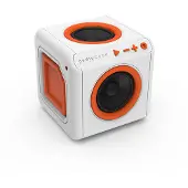 Allocacoc audioCube Portable EU, Bluetooth Akku Lautsprecher im Cube Design, weiß / orange