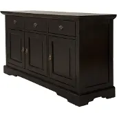 SIT Möbel Sideboard | 3 Türen, 3 Schubladen | Akazie massiv | B 148 x T 44 x H 83,5 cm | antikfinish | 09803-30 | Serie SAMBA