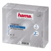 Hama CD Double Jewel Case, Pack 5, 2 Disks, Transparent