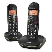 Doro Phone EASY 100W DUO Strahlungsarmes Schnurlostelefon, Rufnummernanzeige, 10h Sprechzeit, 4 Tage Standby, Freisprechfunktion, DECT