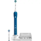 Oral-B SmartSeries 4000 CrossAction, Erwachsener, Rotierende-vibrierende Zahnbürste, Tägliche Pflege, Zahnfleischpflege, Sensibel, 40000 Bewegungen pro Minute, Blau, Weiß, 8800 Bewegungen pro Minute