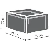 Perel Outdoor-Abdeckung für Garten-Set, grau, Würfel, 95 cm x 95 cm x 70 cm
