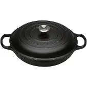 Le Creuset Signature Gusseisen-Gourmet-Topf Profi rund 26 cm 2,2 L für alle Herdarten einschließlich Induktion 4,205 kg Mattschwarz
