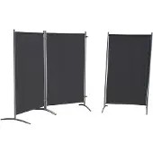 Leco , Sonnenschutz/ Windschutz Stellwand 3-teilig mit Stahlrohrgestell (Retoure), anthrazit