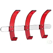Alco Wandgarderobe Leiste Metall Haken Acryl rot 37x9,5x20cm silber