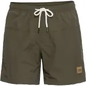 Urban Classics Badeshorts "Herren Block Swim Shorts", Herren, Gr. 3XL, US-Größen, olive, olive, 100% Polyamid, Badehosen Badeshorts