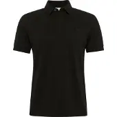 Lacoste Regular Fit Polo schwarz Baumwolle 3-Knopf