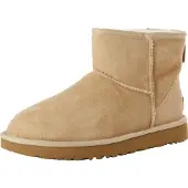 Ugg für Damen. 1016222 Klassische Mini II Lederstiefelette sand (37), Wohnung, 1 bis 3 cm, Keine, Lässig