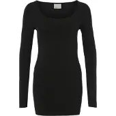 Vero Moda Langarmshirt "VMMAXI", Damen, Gr. M, schwarz, Jersey, Obermaterial: 95% Baumwolle, 5% Elasthan, unifarben, Basic, sehr figurbetont hüftbedeckend, Rundhals, Shirts Langarmshirt, Topseller
