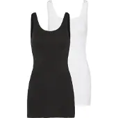 ONLY "ONLLIVE – Slim-Fit Tanktops mit Stretch für optimalen Sitz" Packung, 2er-Pack, 2 Stk. slim fit, casual, Jersey, Baumwollmischung, Rundhals