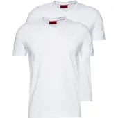 HUGO für Herren. 50325417 Pack 2 T-Shirts, weiß, V-Ausschnitt, V-Ausschnitt, weiß (L), Lässig, Baumwolle, Kurzarm, Nachhaltig