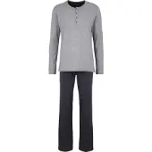 Schiesser Pyjama "selected premium inspiration" 2 tlg. mit praktischer Knopfleiste