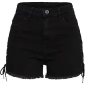 Urban Classics Stoffhose "Damen Ladies Highwaist Denim Lace Up Shorts"