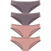LASCANA Slip 4er-Pack, aus elastischer Baumwoll-Qualität