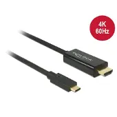 DeLOCK 85292, 3 m, USB Typ-C, HDMI, Männlich, Männlich, Gold