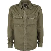 Brandit Vintage Hemd Herren Baumwolle grün, XL