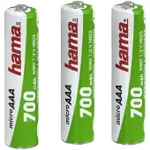 Hama 3x AAA NiMH Batteries, Nickel-Metallhydrid (NiMH), Silber, AAA