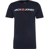 Jack & Jones T-Shirt "CORP LOGO TEE", Herren, Gr. L, blau (navy), Single Jersey, Obermaterial: 100% Baumwolle, regular fit hüftlang, Rundhals, Shirts T-Shirt