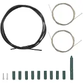 Shimano Schaltzug- und Hüllensatz aus Edelstahl, wasserdichte Kunststoff-Endstücke, 9-teiliges Set, wasserdichtes Laschen-Endstück, Gummi-Schutz, Kabel-Endstücke, 2-teiliges Set OT-SP41