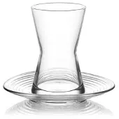 LAV Derin 12er Teeglas Set mit Unterteller 170ml Türkische Teegläser