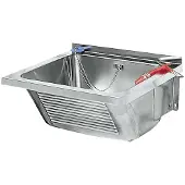 Kwc Waschtrog SIRIUS, Edelstahl V2A, 470x270x430mm, Wandmontage, Ablauf mittig, Überlauf, 1 Stk.