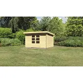 Karibu Gartenhaus Blockbohlenhaus Gerätehaus Bastrup 7 naturbelassen 357x297x222 cm