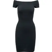 Urban Classics Shirtkleid "Damen Ladies Off Shoulder Rib Dress" 1 Stk. tlg.