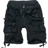 Brandit lässige Herren Shorts Reißverschluss Taschen mit Baumwolle Schwarz