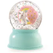 Djeco Schneekugel m. Licht - 14 cm - Einhorn - - One Size - Schneekugel