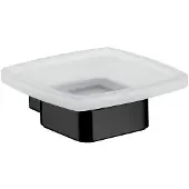 Emco loft Seifenhalter, Wandmodell, satiniertes Kristallglas, 053013300, Farbe: Schwarz