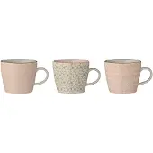 Bloomingville Cécile Tasse groß aus Rose aus Steingut 3er-Set in rose | Gr.: onesize