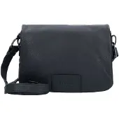 L.credi Leder Umhängetasche Eva Flapbag Black schwarz