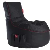 GAMEWAREZ Gaming Sitzsack Classic - Kunstleder Crimson Hurricane (Schwarz/Rot)