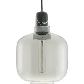 Normann Copenhagen Amp Pendelleuchte Small Rauch/Schwarz - , Grau, für Wohnzimmer, Glas