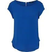 ONLY Kurzarmbluse "ONLVIC – feminines Blusenshirt in lockerer Form" Materialmix, regular fit