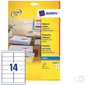 Avery Zweckform Adressetiketten J8163-25, geeignet für Inkjetdrucker, 99,1 x 38,1 mm, 350 Stück/25 A4-Bogen, 100 % FSC-Papier, weiß