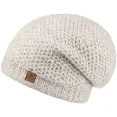Chillouts Beanie "Nele Hat", Damen, beige (natural), Wolle, Waffelmuster, unifarben, Mützen Beanie, mit weichem Fleece innen, atmungsaktiv, temperaturregulierend, Topseller