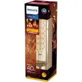 Philips Vintage LED Filament Lampe ersetzt 40W E27 Röhre - T65 6,5W 470lm 1800K dimmbar Einerpack