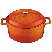 WAS Germany LAVA Cocotte orange Ø 16,5 cm, Serie Cocottes round Gusseisen emailliert