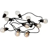 Sirius LED-Biergartenlichterkette Lucas Starter-Set 10 LED klar außen 3 m schwarz