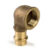 Viega Sanpress vinkel 3/4-15 mm 90 grader af rødgods, SC-Contur muffe/muffe