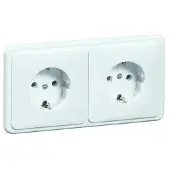 Honeywell PEHA-Steckdose Schuko weiss 16A mit Frontplatte, nur für den Export
