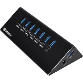 Sandberg USB 3.0 Hub 6+1 ports, USB 3.2 Gen 1 (3.1 Gen 1) Micro-B, USB 3.2 Gen 1 (3.1 Gen 1) Type-A, 5000 Mbit/s, Schwarz, 0,7 m, RoHS compliance