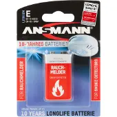 Ansmann Rauchmelder Extrem Lithium Batterie 9V E-Block, 1 Stück