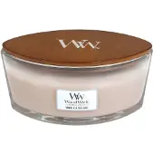 Woodwick Ellipse Duftkerze mit Vanille- und Meersalzduft, 473 ml | Bis zu 50 Stunden Brenndauer, ideal als Wohndekor und als Geschenk