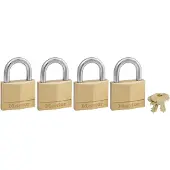 Masterlock Vorhängeschloss - Massivmessing - 40 mm - 4 Stück - 140EURQNOP