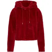 Urban Classics Rundhalspullover "Damen Ladies Oversize Short Teddy Hoody" 1 Stk.